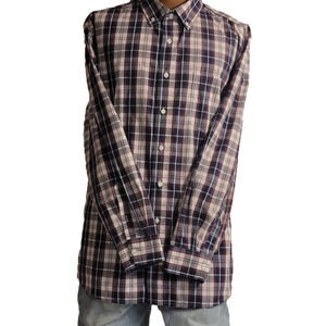 George plaid button up long sleeve shirt size 2xl